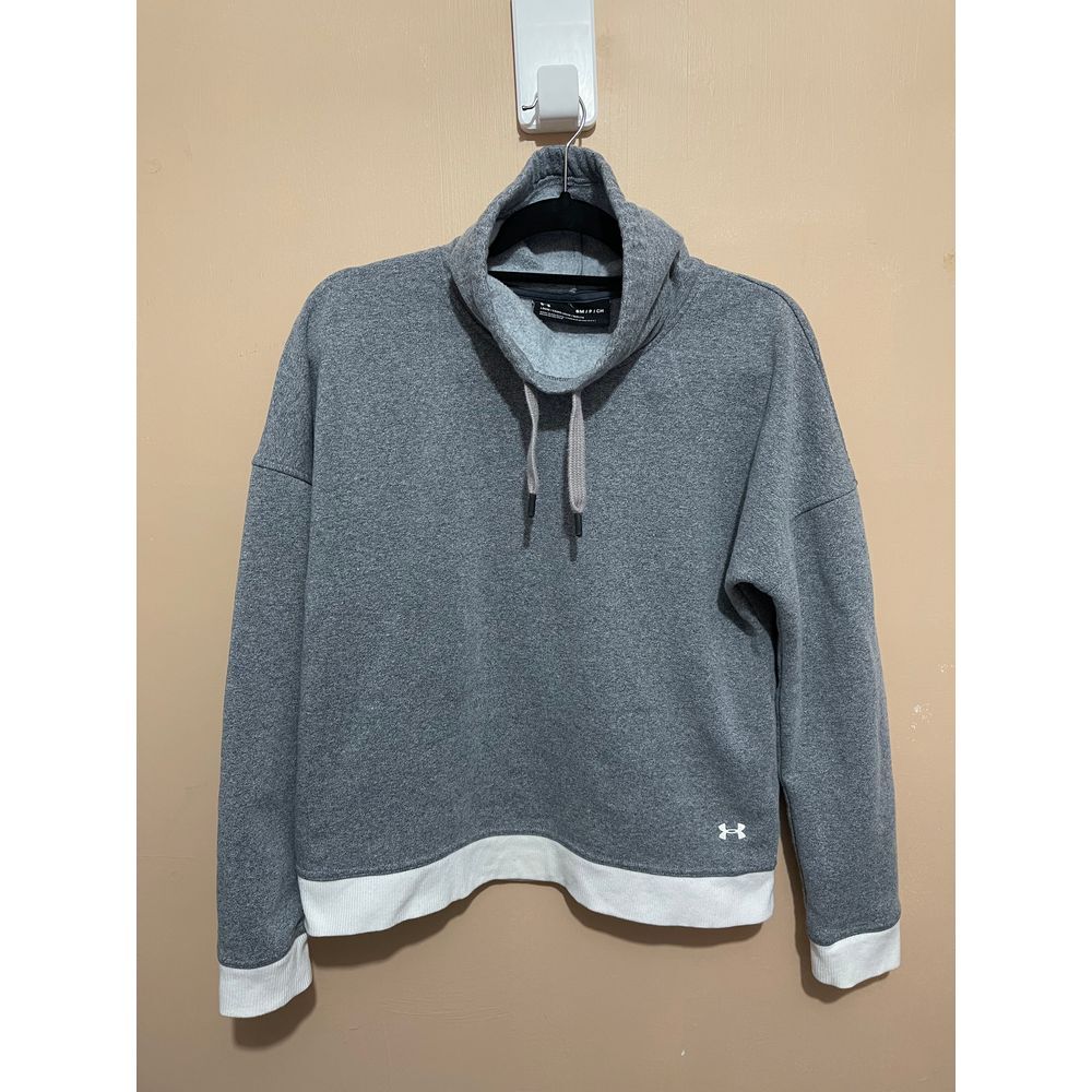 Under Armour Gray Funnel Neck Drawstring Athletic Sweatshirt Loose Fit‎ S